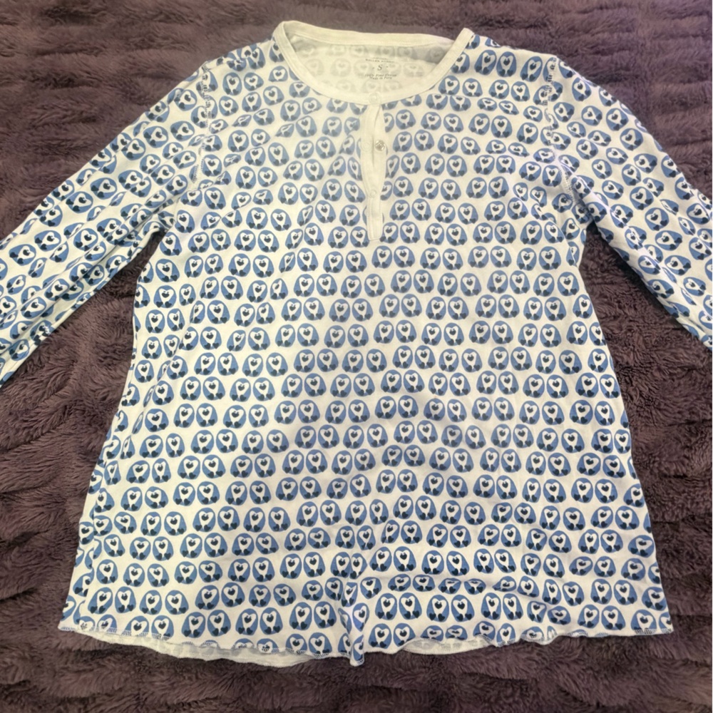 roller rabbit blue penguin pj shirt size small
